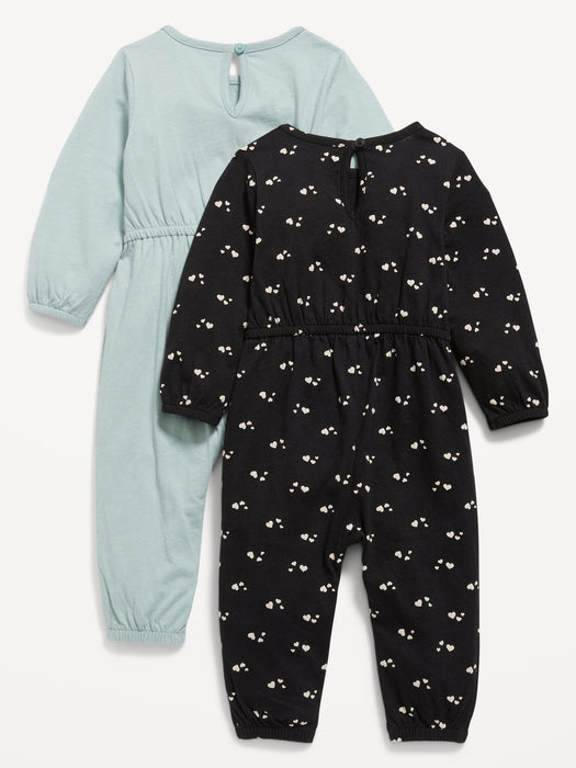 Unisex 2-Pack Long-Sleeve One-Piece for Baby - Black
