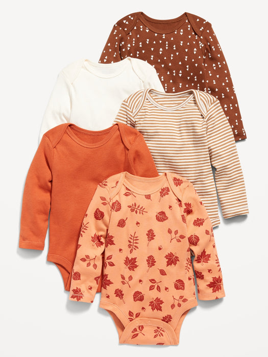Unisex Long-Sleeve Bodysuit 5-Pack for Baby