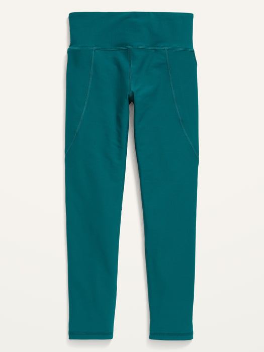 High-Waisted PowerSoft 7/8-Length Side-Pocket Leggings for Girls