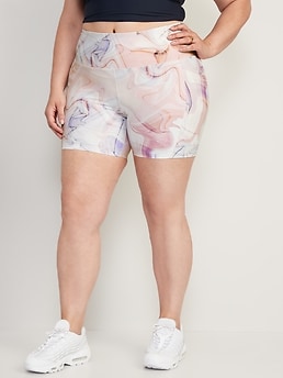 High-Waisted PowerSoft Side-Pocket Biker Shorts for Women -- 6-inch inseam