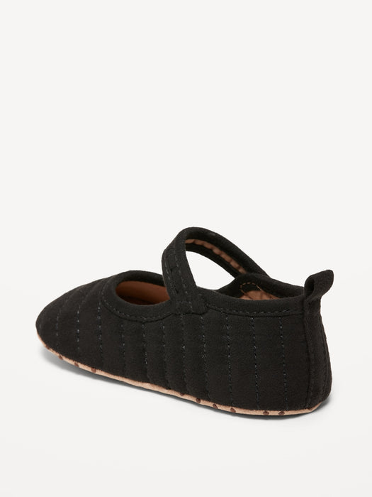 Faux-Suede Quilted Mary-Jane Flats for Baby