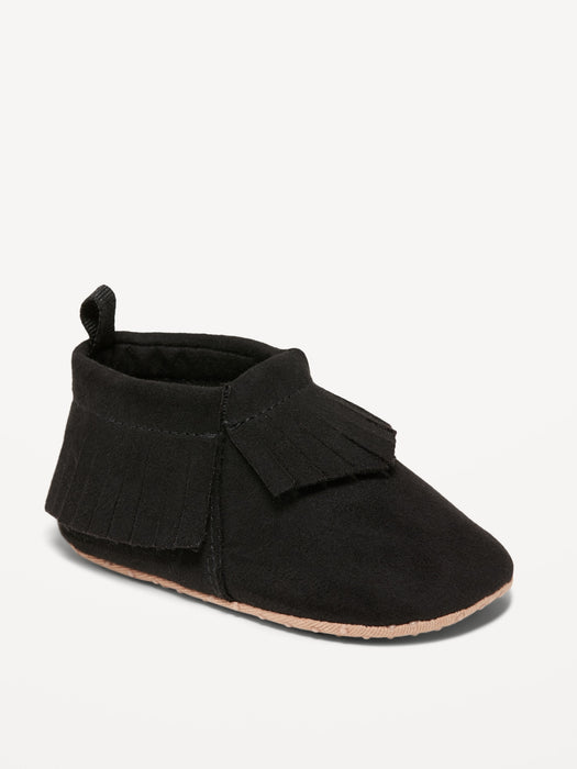 Unisex Faux-Suede Moccasin Booties for Baby