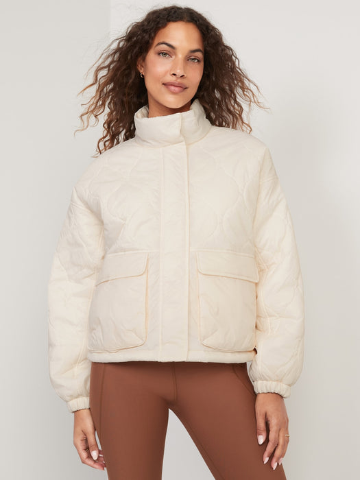 Packable Oversized Water-Resistant Quilted Jacket for Women