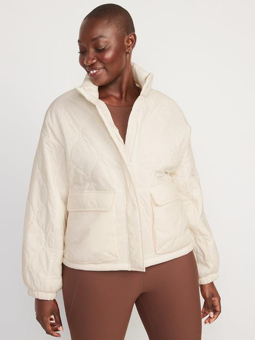 Packable Oversized Water-Resistant Quilted Jacket for Women