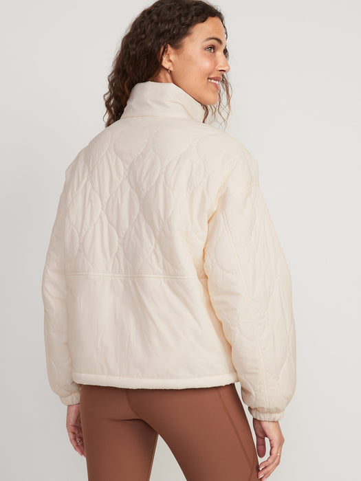 Packable Oversized Water-Resistant Quilted Jacket for Women