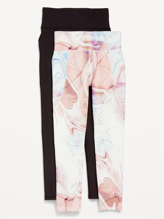 High-Waisted PowerSoft 7/8-Length Side-Pocket Leggings 2-Pack for Girls