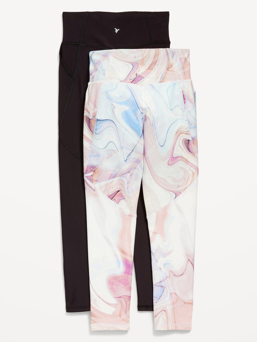 High-Waisted PowerSoft 7/8-Length Side-Pocket Leggings 2-Pack for Girls