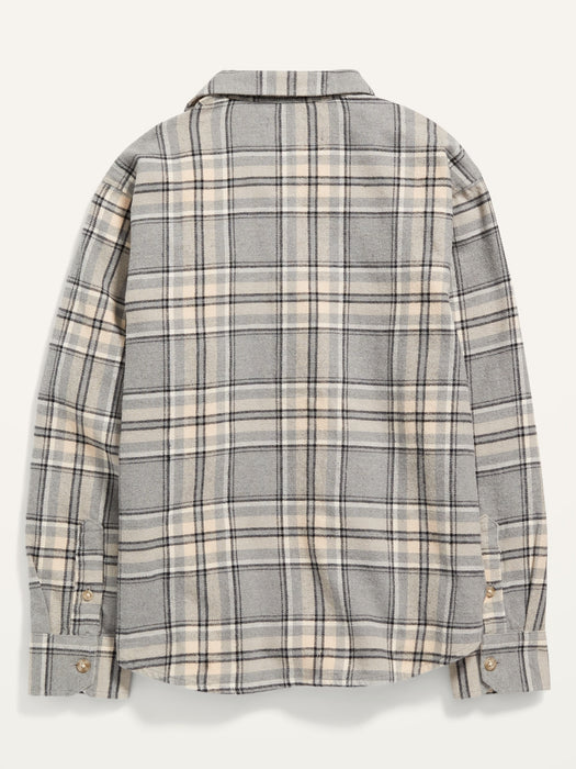 Plaid Flannel Utility Pocket Shirt for Boys - Multi