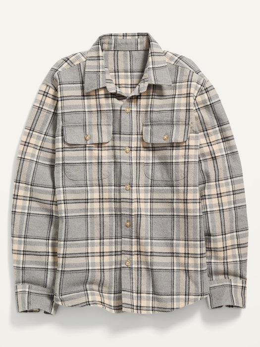 Plaid Flannel Utility Pocket Shirt for Boys - Multi