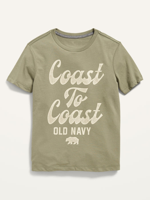 Short-Sleeve Logo-Graphic T-Shirt for Boys - Brown