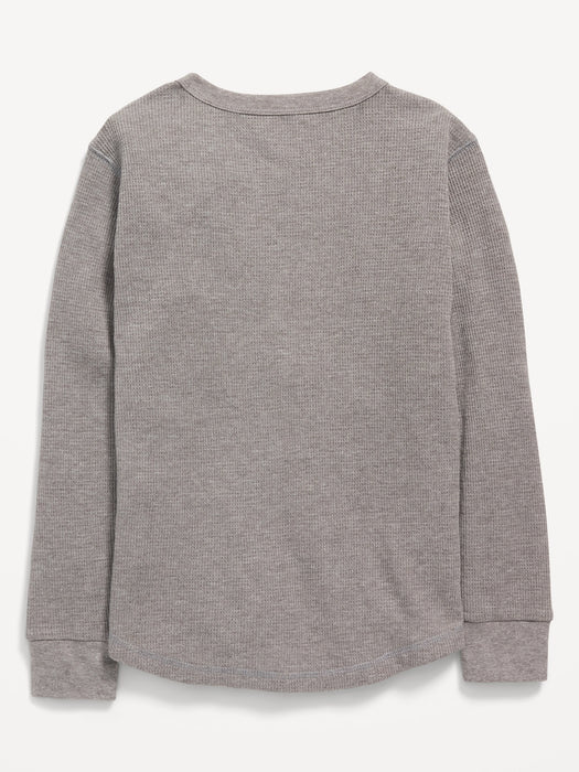 Logo-Graphic Thermal Tee For Boys - Gray
