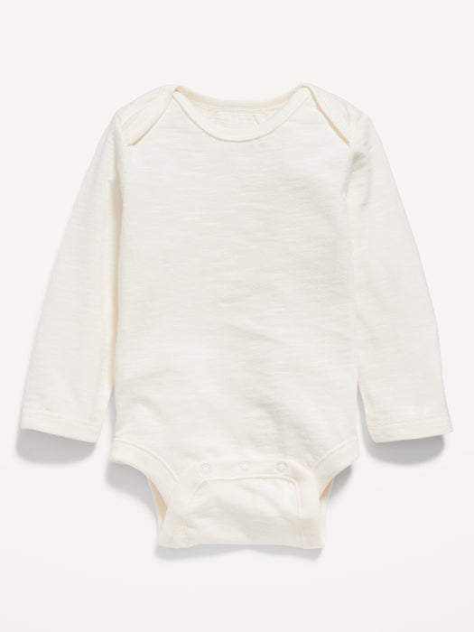 Unisex Slub-Knit Long-Sleeve Bodysuit for Baby