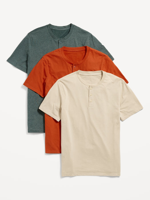Soft-Washed Henley T-Shirt 3-Pack for Men
