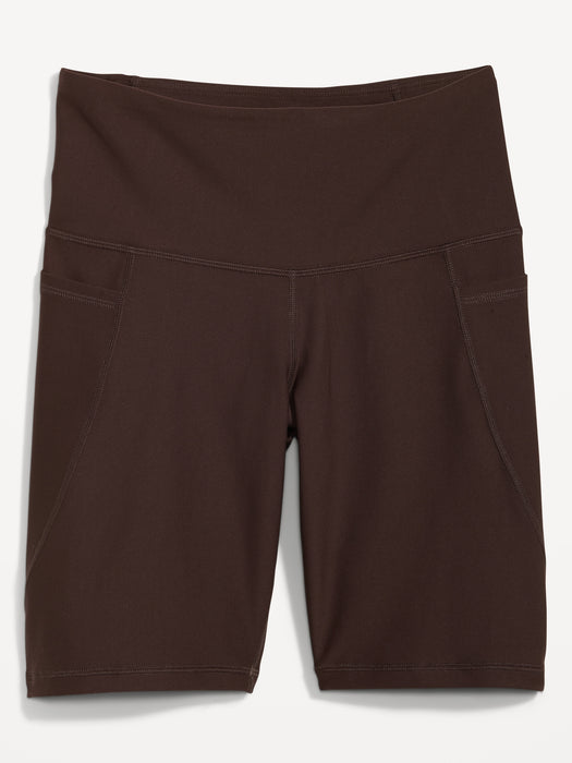 High-Waisted PowerSoft Side-Pocket Biker Shorts for Women -- 8-inch inseam