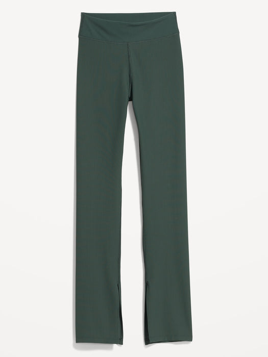Extra High-Waisted PowerSoft Rib-Knit Split Flare Leggings for Women