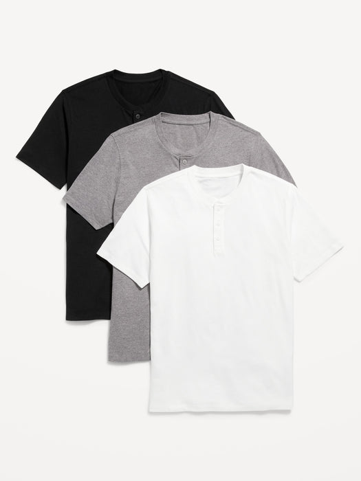 Soft-Washed Henley T-Shirt 3-Pack for Men