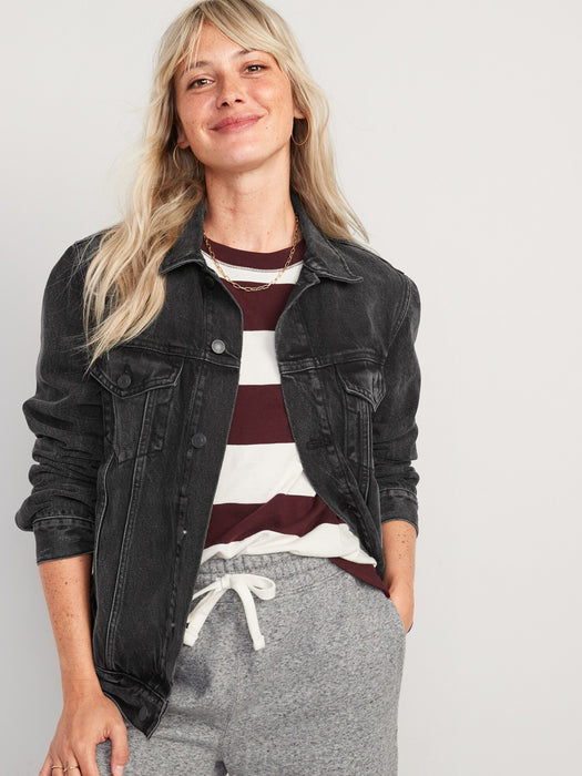 Black Non-Stretch Jean Jacket for Men