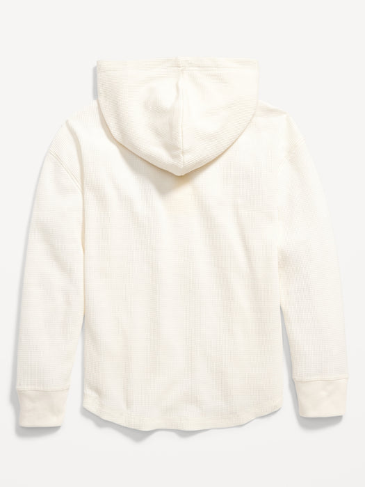 Long-Sleeve Graphic Thermal-Knit T-Shirt Hoodie for Boys