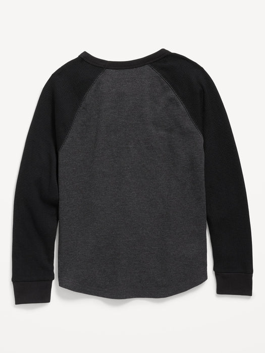 Logo-Graphic Thermal-Knit Raglan-Sleeve T-Shirt for Boys