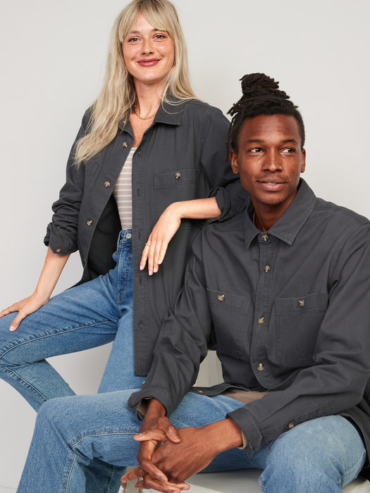 Oversized Cotton-Twill Gender-Neutral Overshirt for Adults