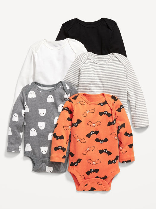 Unisex Long-Sleeve Bodysuit 5-Pack for Baby