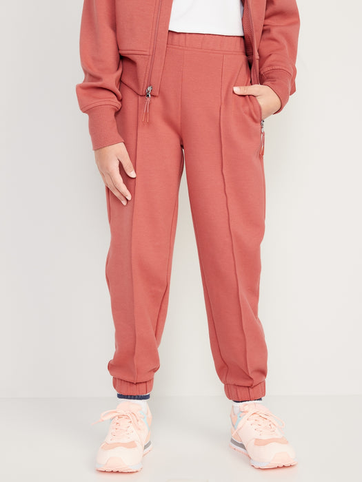 High-Waisted Dynamic Fleece Zip-Pocket Jogger Sweatpants for Girls