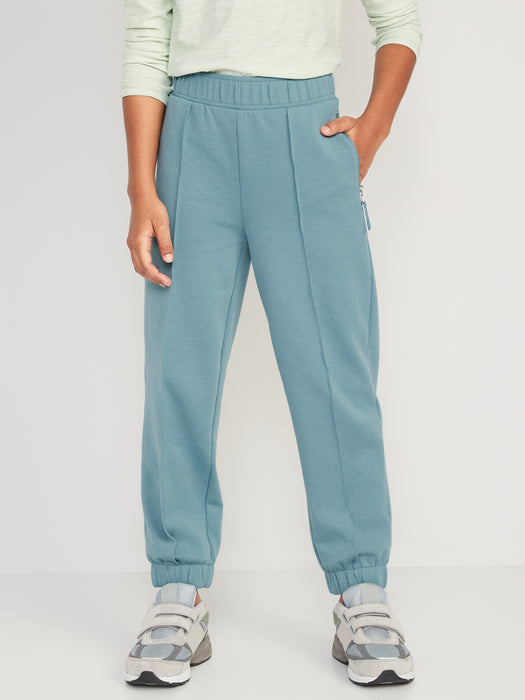 High-Waisted Dynamic Fleece Zip-Pocket Jogger Sweatpants for Girls