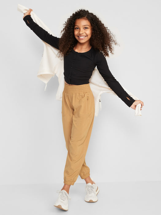 High-Waisted StretchTech Zip-Pocket Jogger Performance Pants for Girls