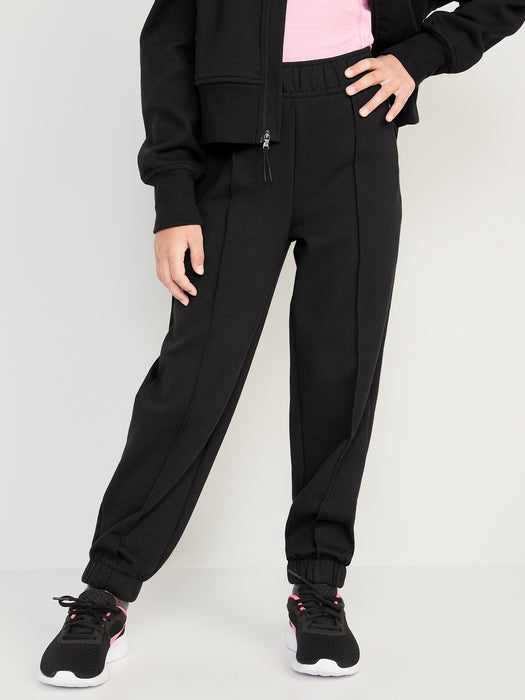 High-Waisted Dynamic Fleece Zip-Pocket Jogger Sweatpants for Girls - Black