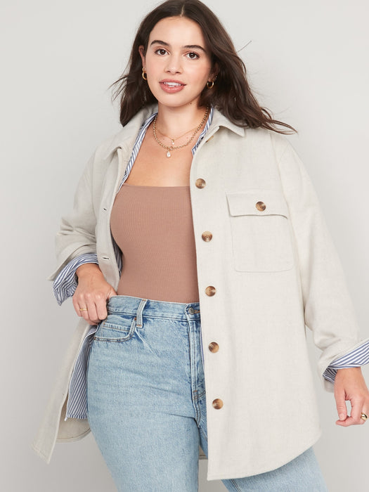 Soft-Brushed Utility Shacket for Women