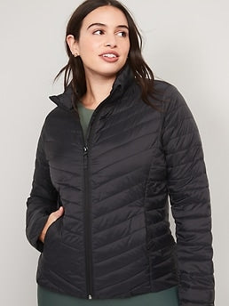 Water-Resistant Narrow-Channel Packable Puffer Jacket for Women