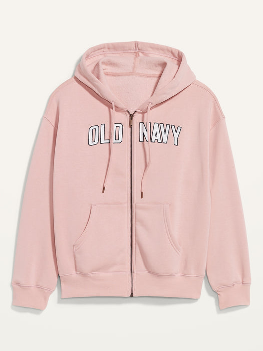 Logo-Embroidered Full-Zip French-Terry Hoodie for Women