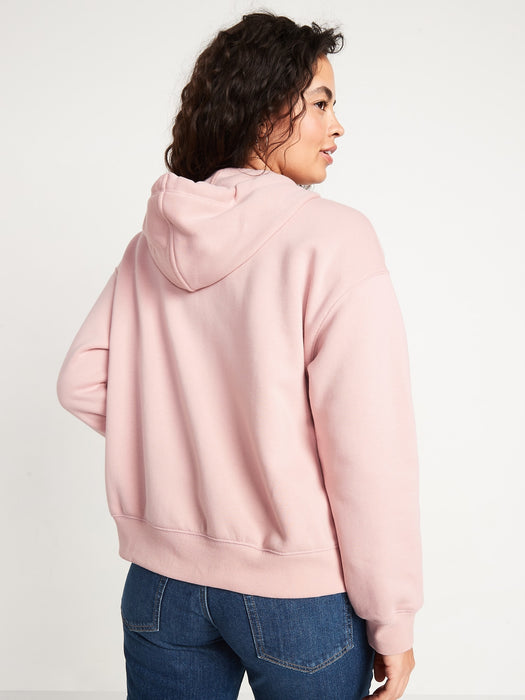 Logo-Embroidered Full-Zip French-Terry Hoodie for Women