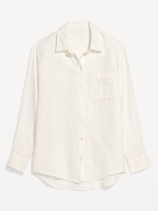 Oversized Boyfriend Shirt for Women - White