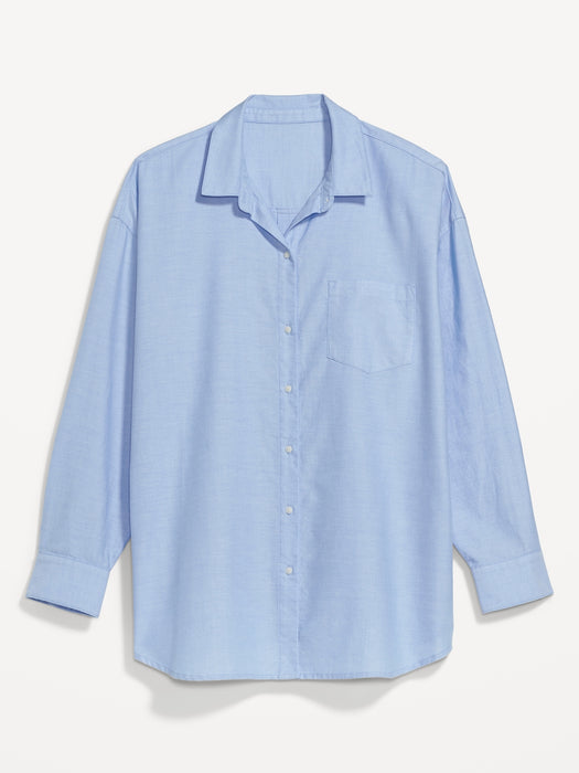 Oversized Button-Down Boyfriend Shirt for Women