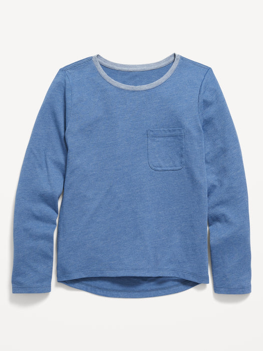 Softest Long-Sleeve Pocket T-Shirt for Girls