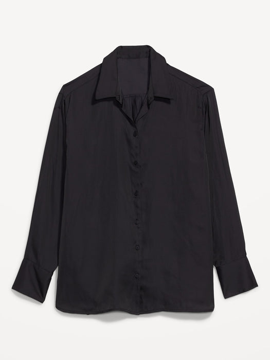 Satin Boyfriend Shirt for Women
