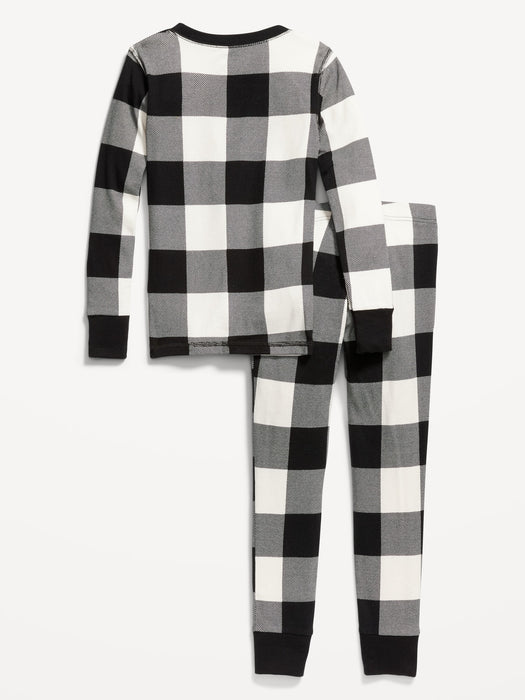Gender-Neutral Matching Print Snug-Fit Pajama Set for Kids