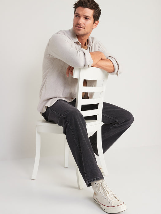 Original Loose Gender-Neutral Non-Stretch Black Jeans for Adults - Black