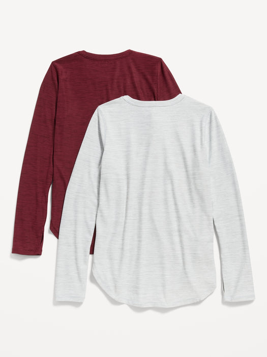 Breathe ON Long-Sleeve Tulip-Hem Top for Girls - Gray
