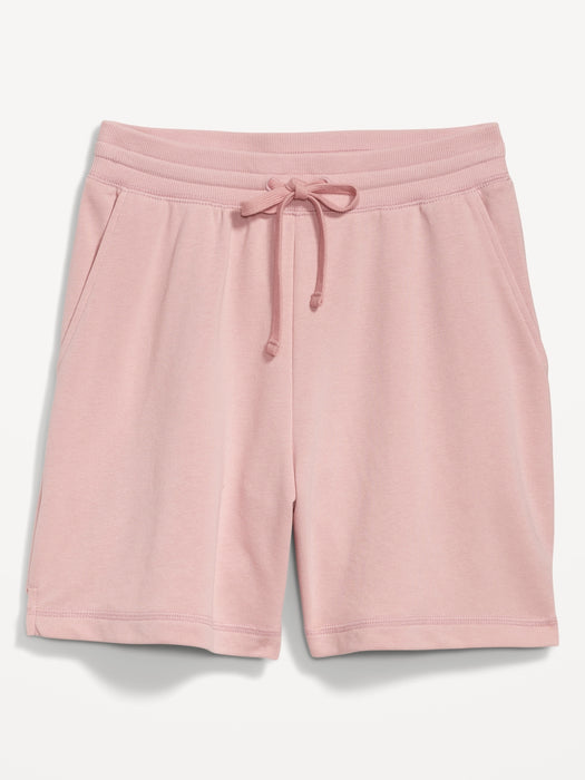 Extra High-Waisted French-Terry Sweat Shorts for Women -- 5-inch inseam - Pink