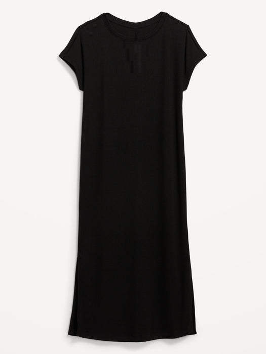 Rib-Knit Midi Shift Dress for Women