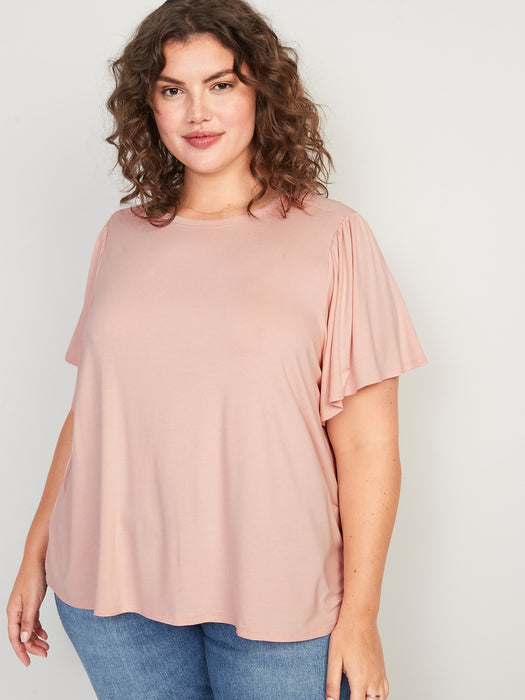 Luxe Flutter-Sleeve Top for Women