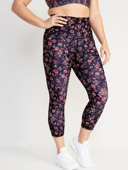 Extra High-Waisted PowerSoft Crop Hidden Pocket Leggings for Women - Pink