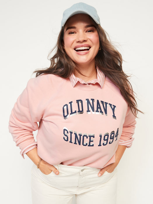 Vintage Cropped Logo Graphic Sweatshirt for Women