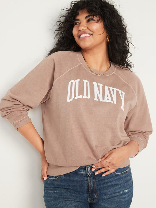 Long-Sleeve Logo Graphic French-Terry Sweatshirt for Women
