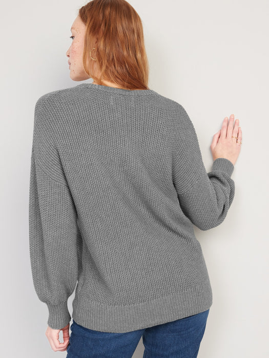 Textured-Knit Tunic Sweater for Women