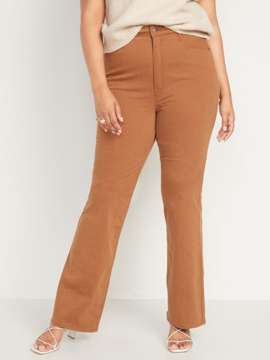 Higher High-Waisted Pop-Color Flare Jeans for Women