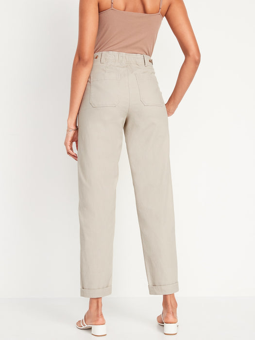 High-Waisted Workwear Barrel-Leg Pants for Women