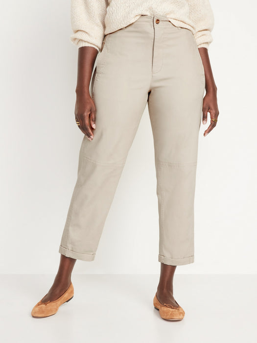 High-Waisted Workwear Barrel-Leg Pants for Women